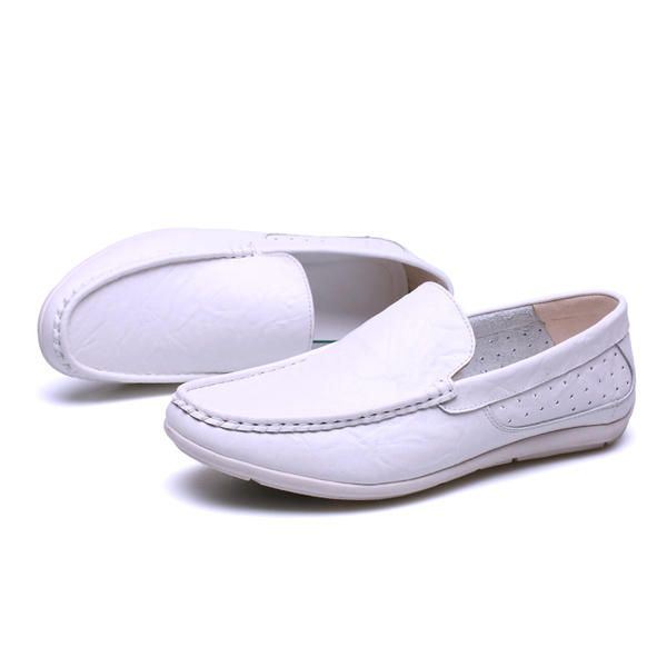 Nieuwe Heren Casual Outdoor Zachte Comfortabele Lederen Slip Op Flats Loafers Schoenen