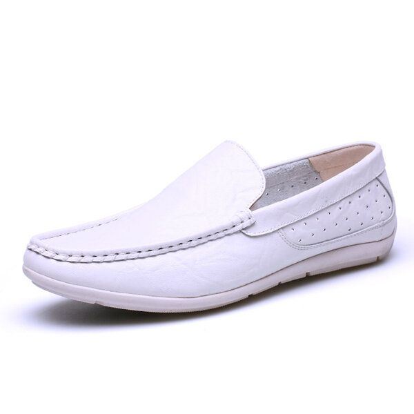 Nieuwe Heren Casual Outdoor Zachte Comfortabele Lederen Slip Op Flats Loafers Schoenen