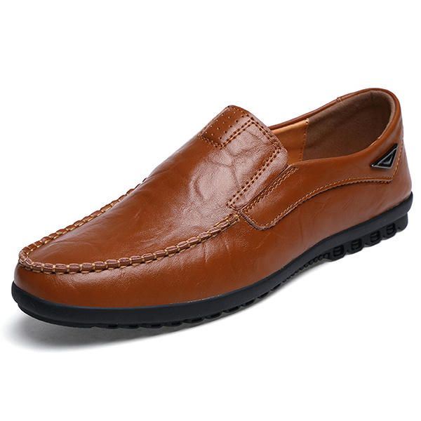 Platte Schoenen Heren Casual Zakelijke Loafers In Leer