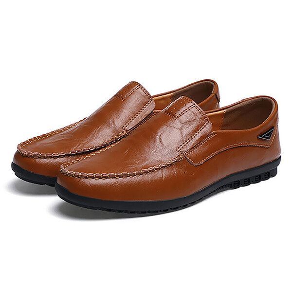 Platte Schoenen Heren Casual Zakelijke Loafers In Leer