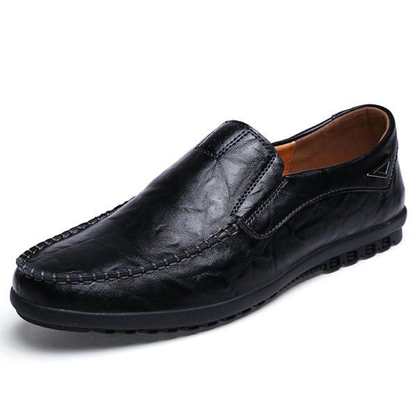 Platte Schoenen Heren Casual Zakelijke Loafers In Leer