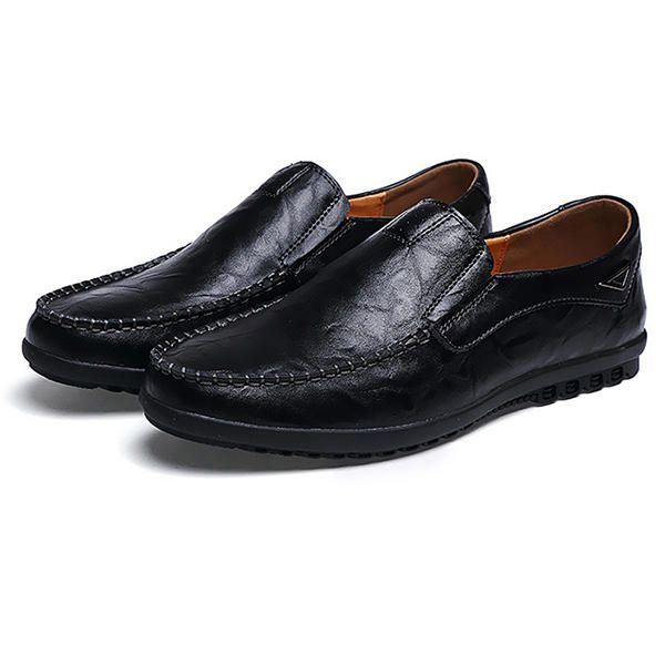 Platte Schoenen Heren Casual Zakelijke Loafers In Leer