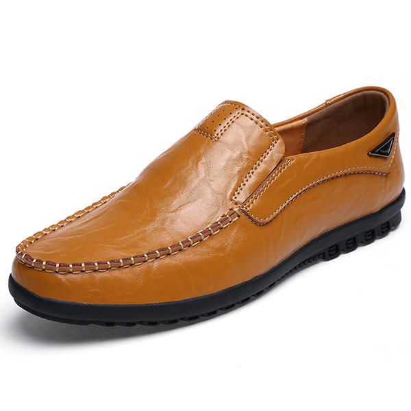 Platte Schoenen Heren Casual Zakelijke Loafers In Leer