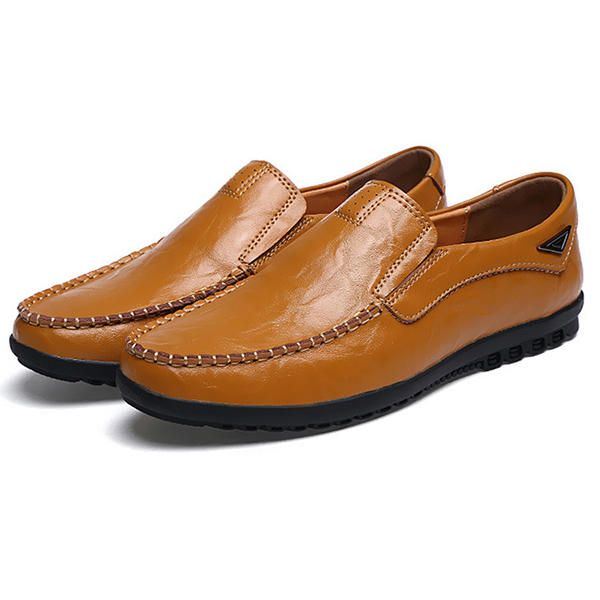 Platte Schoenen Heren Casual Zakelijke Loafers In Leer