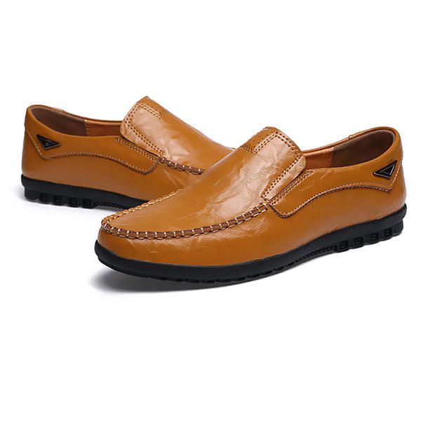 Platte Schoenen Heren Casual Zakelijke Loafers In Leer