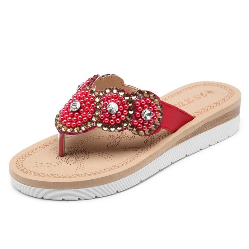 Bohemian Casual Pearl Beach-slippers Voor Dames