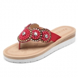 Bohemian Casual Pearl Beach-slippers Voor Dames