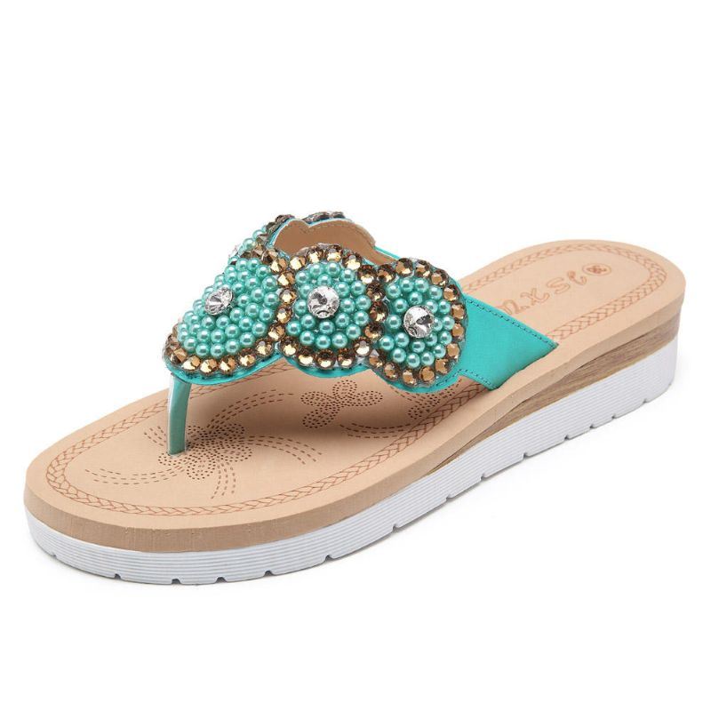 Bohemian Casual Pearl Beach-slippers Voor Dames