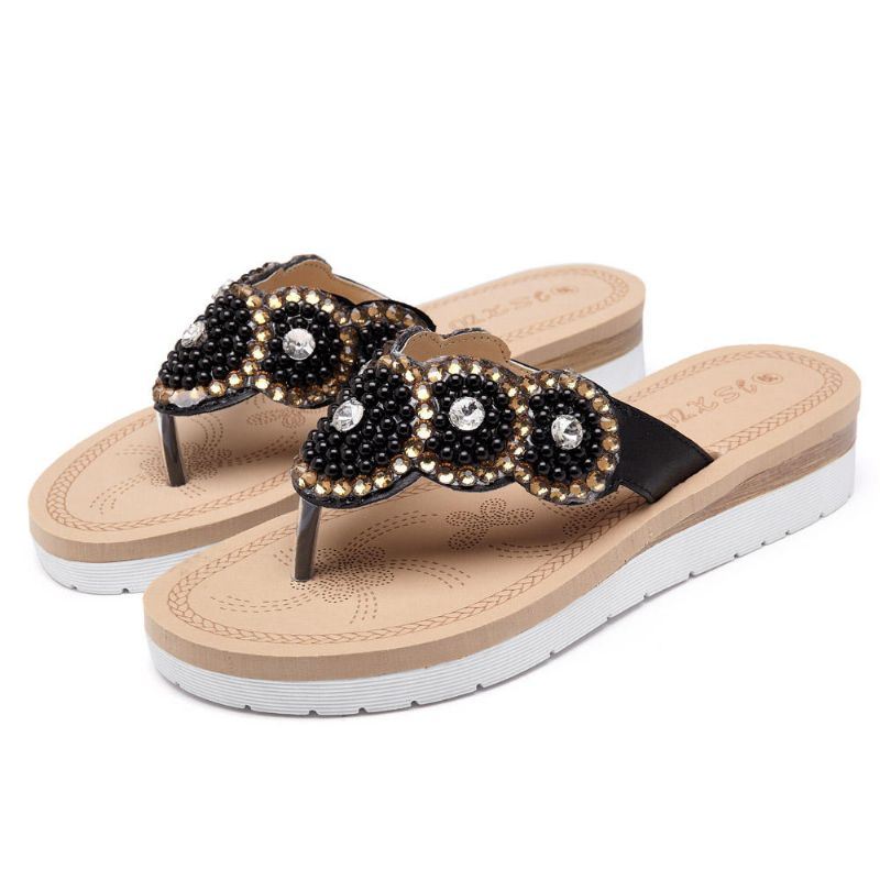 Bohemian Casual Pearl Beach-slippers Voor Dames