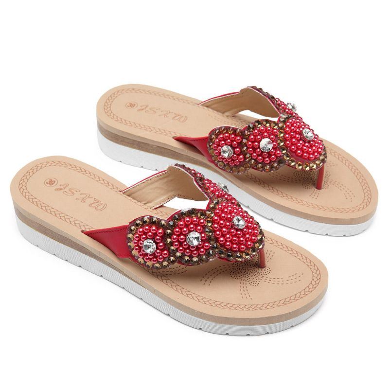 Bohemian Casual Pearl Beach-slippers Voor Dames