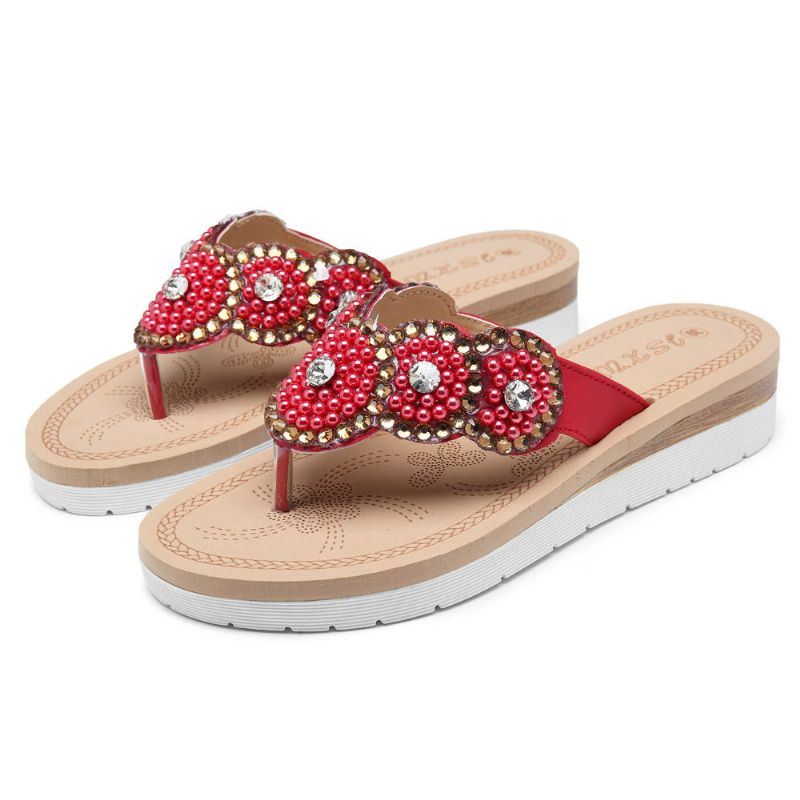 Bohemian Casual Pearl Beach-slippers Voor Dames