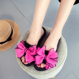 Dames Bloem Decoratie Open Teen Casual Zomer Strand Slippers