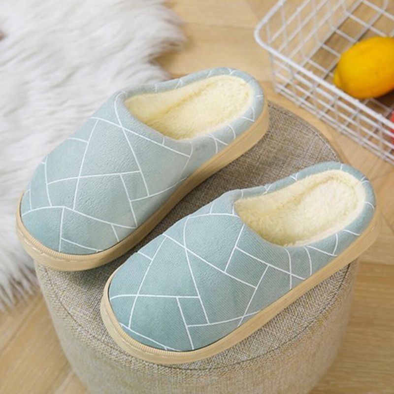 Dames Casual Geometrische Afdrukken Gesloten Teen Warme Voering Thuis Slippers