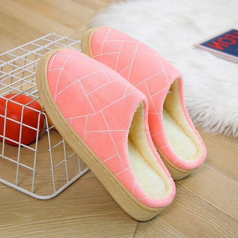 Dames Casual Geometrische Afdrukken Gesloten Teen Warme Voering Thuis Slippers