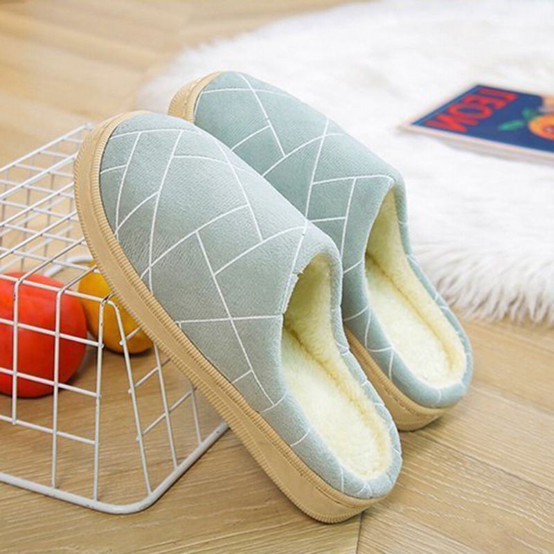 Dames Casual Geometrische Afdrukken Gesloten Teen Warme Voering Thuis Slippers