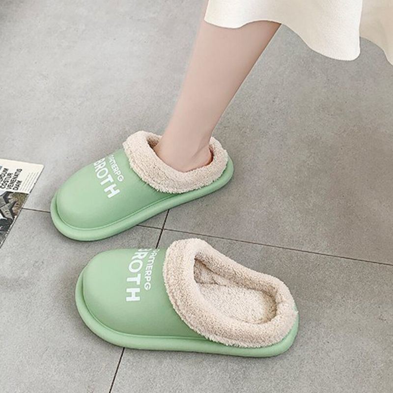 Dames Comfortabele Winter Warme Waterdichte Pluche Indoor Slippers