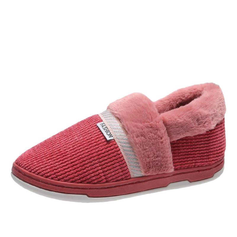 Dames Effen Kleur Casual Pluche Warme Instappers Thuis Katoenen Pantoffels