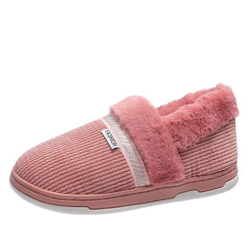 Dames Effen Kleur Casual Pluche Warme Instappers Thuis Katoenen Pantoffels