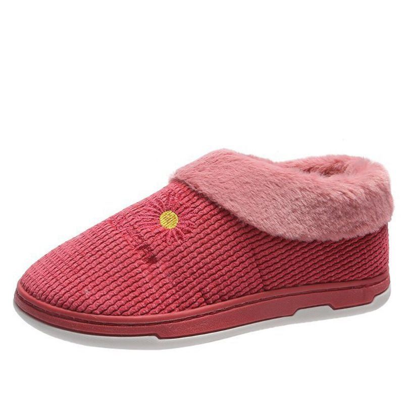 Dames Effen Kleur Casual Pluche Warme Instappers Thuis Katoenen Pantoffels