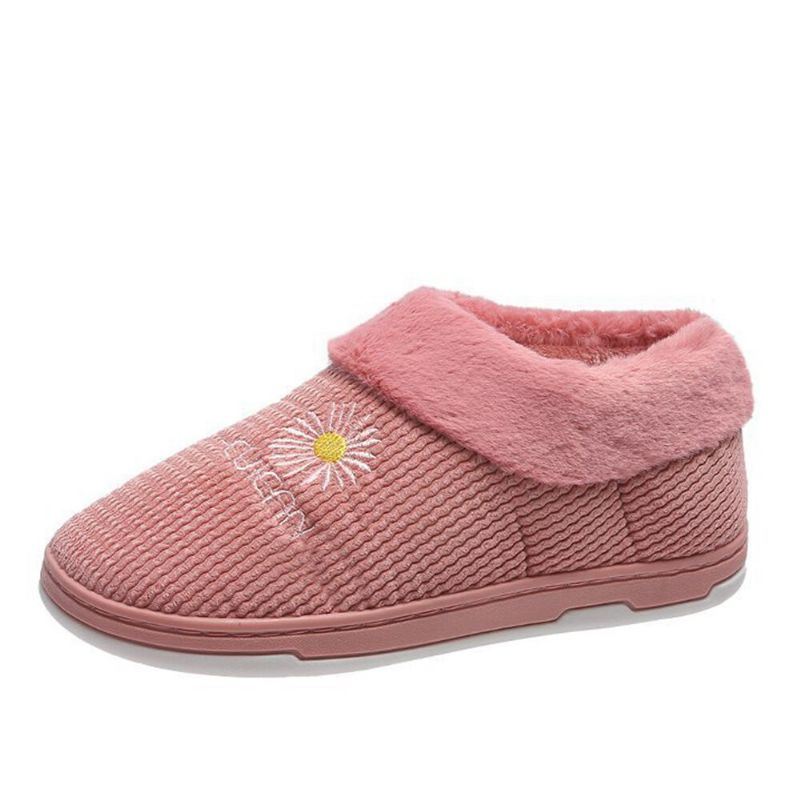 Dames Effen Kleur Casual Pluche Warme Instappers Thuis Katoenen Pantoffels