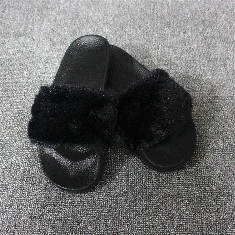 Dames Fluffy Effen Kleur Open Teen Comfortabele Thuis Slippers