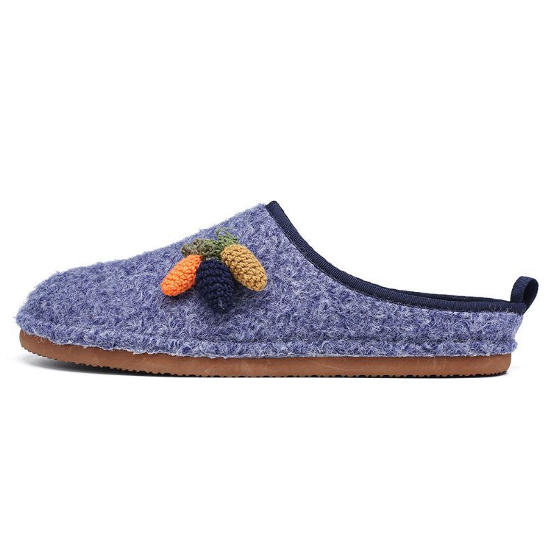 Dames Leuke Fruit Decoratie Effen Kleur Huishoudelijke Katoenen Slip Op Indoor Platte Thuis Schoenen Slippers