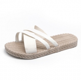 Dames Zachte Zool Effen Kleur Cross Strap Thuis Schoenen Slippers