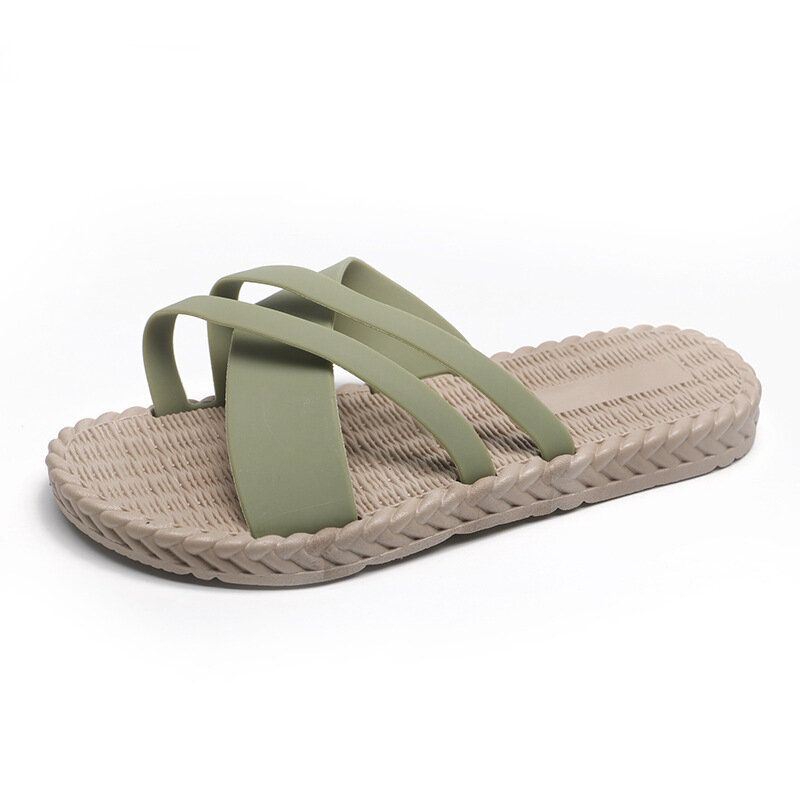 Dames Zachte Zool Effen Kleur Cross Strap Thuis Schoenen Slippers