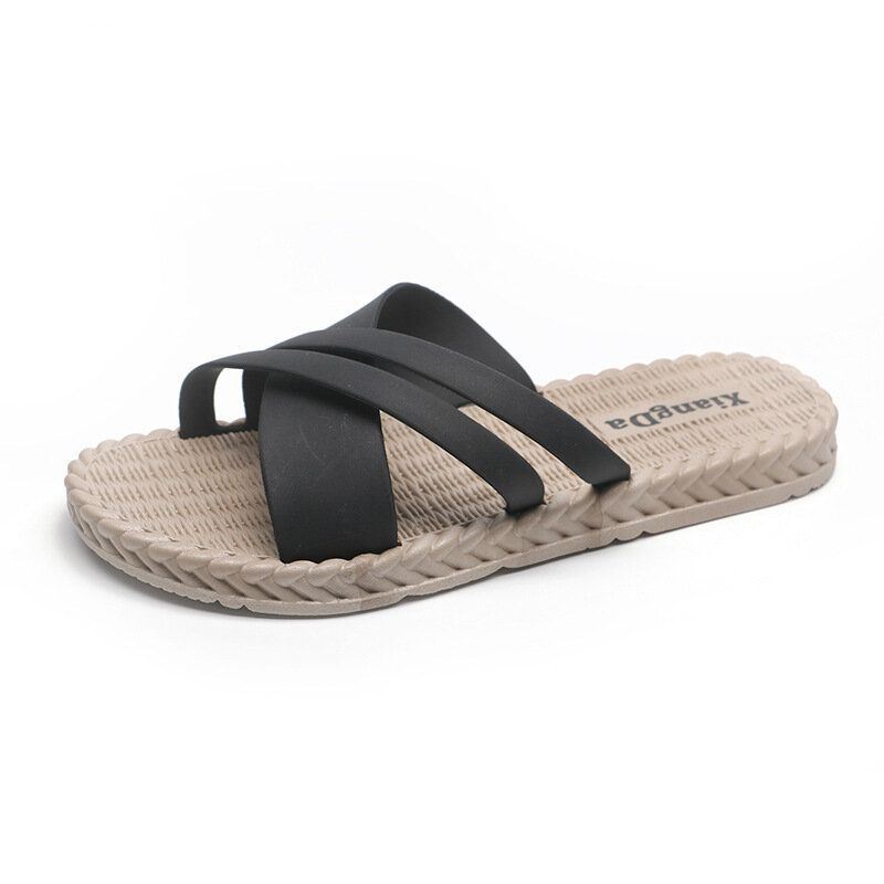 Dames Zachte Zool Effen Kleur Cross Strap Thuis Schoenen Slippers