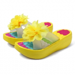 Dames Zomer Slippers Slippers Platform Bloemen Schoenen