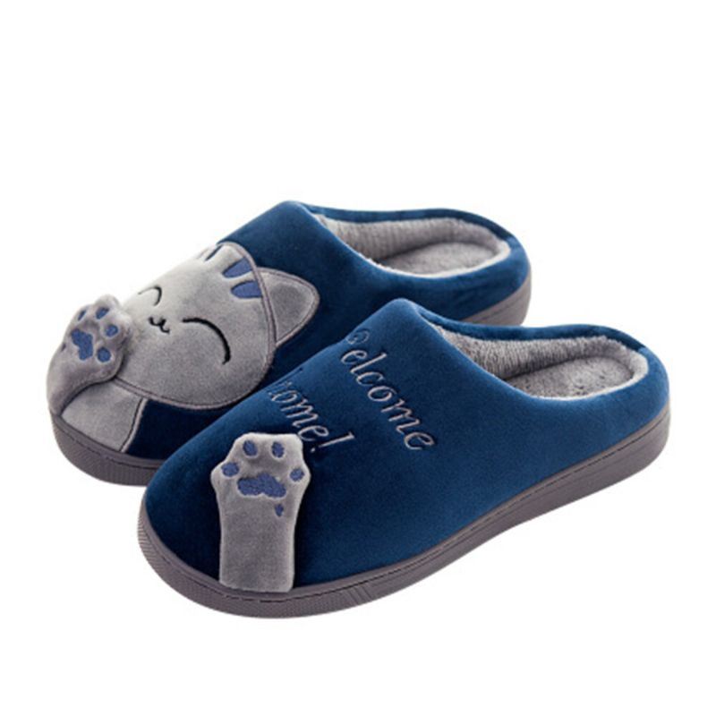 Grote Maat Dames Leuke Kat Decor Warme Slingback House Slippers