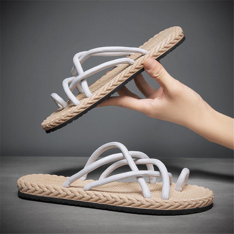 Heren Ademende Zachte Bodem Antislip Comfortabele Clip Toe Strand Casual Slippers