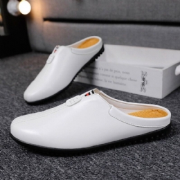 Heren Ademende Zachte Zool Sling Back Antislip Gesloten Teen Casual Leren Slippers