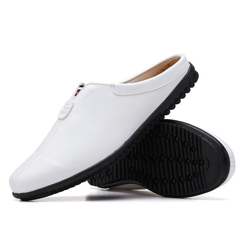 Heren Ademende Zachte Zool Sling Back Antislip Gesloten Teen Casual Leren Slippers