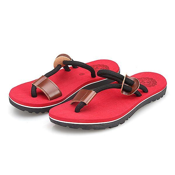 Heren Casual Pu Lederen Clip Toe Slippers Strandschoenen