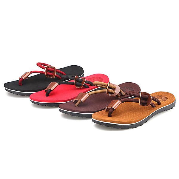 Heren Casual Pu Lederen Clip Toe Slippers Strandschoenen