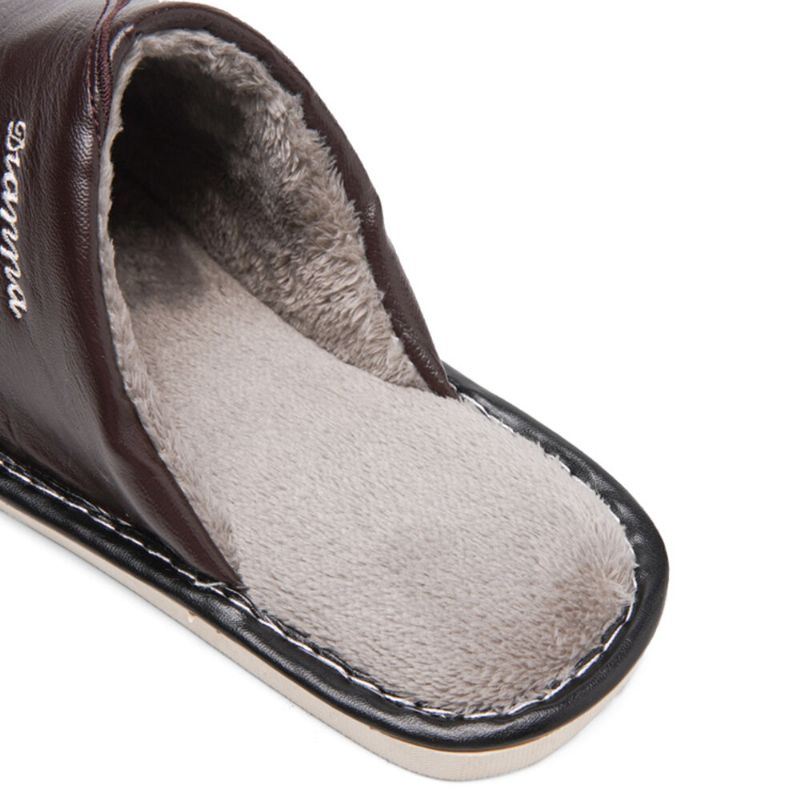 Heren Dikke Zool Pluche Voering Waterdicht Antislip Thuis Winterslippers