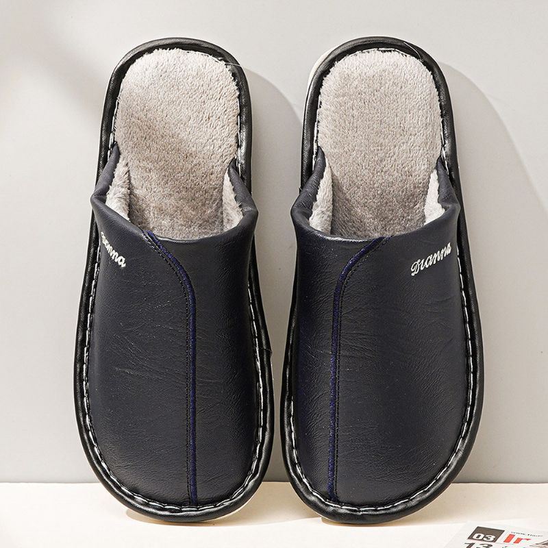 Heren Dikke Zool Pluche Voering Waterdicht Antislip Thuis Winterslippers