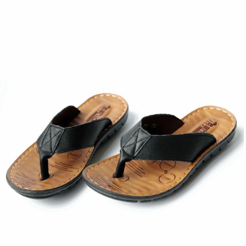 Heren Koeienhuid Ademend Antislip Cliped Slippers Casual Strand Slippers