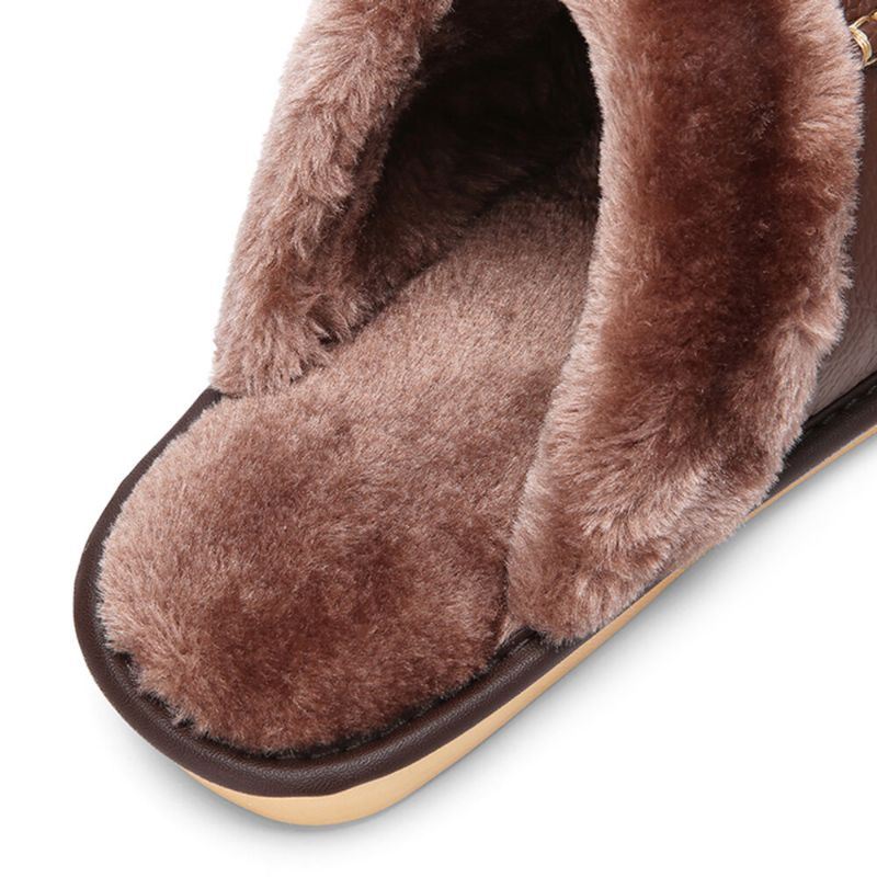 Heren Koeienhuid Dikker Pluche Warme Antislip Zachte Comfortabele Herfst Winter Thuis Katoenen Slippers