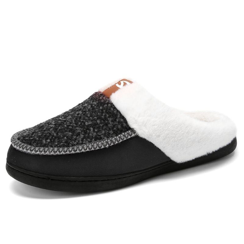 Heren Lamswol Zachte Zool Antislip Plus Fluwelen Dikker Winter Warm Thuis Katoenen Slippers