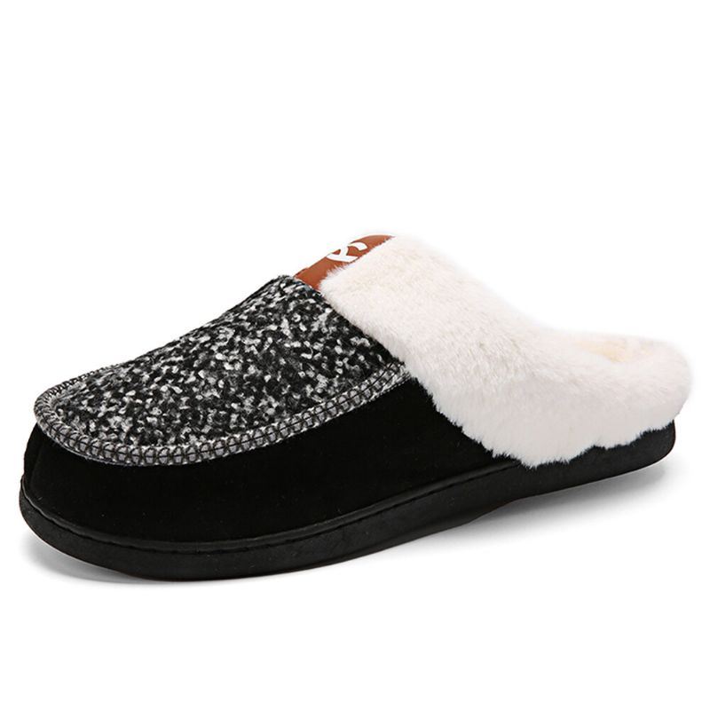 Heren Lamswol Zachte Zool Antislip Plus Fluwelen Dikker Winter Warm Thuis Katoenen Slippers