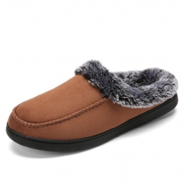 Heren Lamswol Zachte Zool Ronde Kop Plus Fluwelen Dikker Winter Warm Thuis Katoenen Slippers