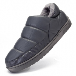 Heren Pu Leer Verhoogde Zolen Antislip Slijtvast Dikker Pluche Warm Thuis Casual Katoenen Slippers