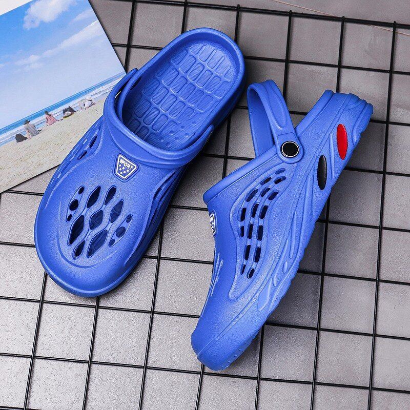 Heren Uithollen Lichtgewicht Zachte Zool Trendy Pure Kleur Casual Sandalen Strandslippers