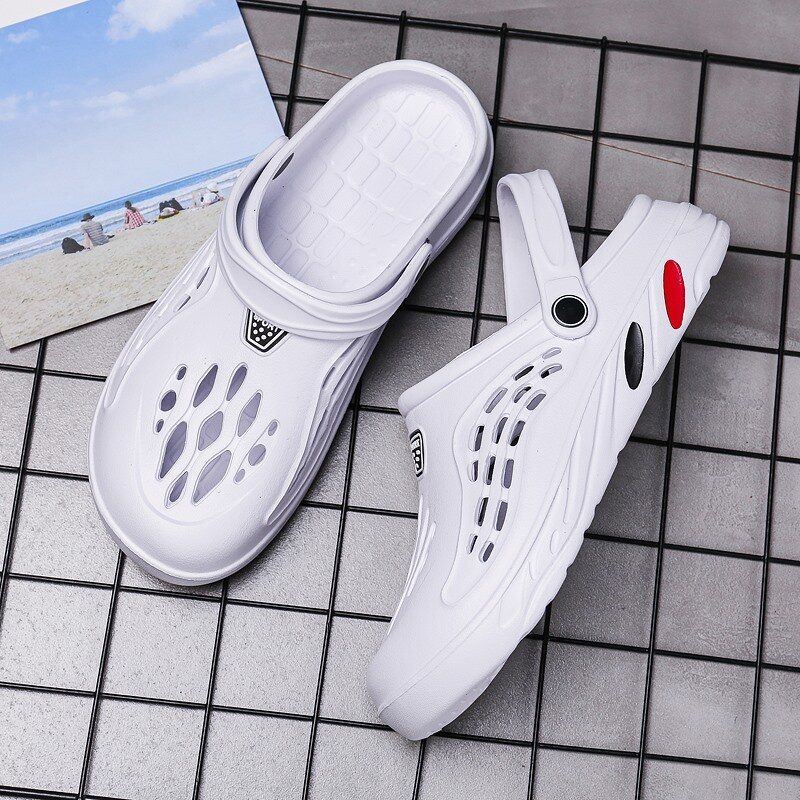 Heren Uithollen Lichtgewicht Zachte Zool Trendy Pure Kleur Casual Sandalen Strandslippers