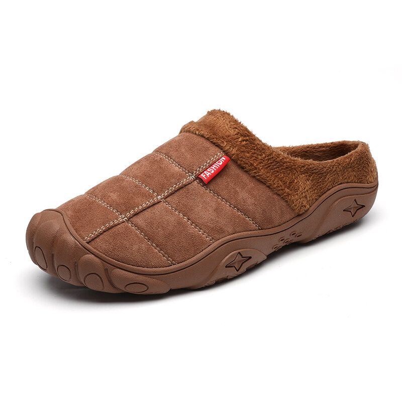 Heren Zachte Comfy Suède Antislip Warm Thuis Katoenen Pantoffels