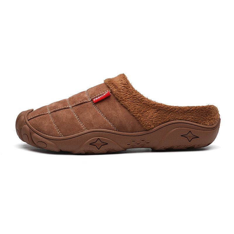 Heren Zachte Comfy Suède Antislip Warm Thuis Katoenen Pantoffels