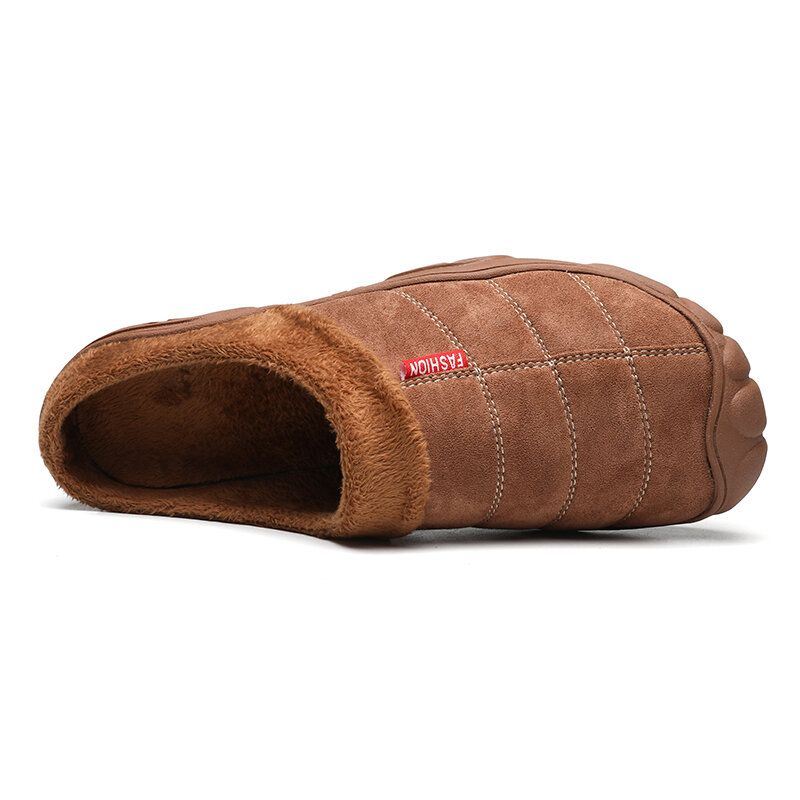 Heren Zachte Comfy Suède Antislip Warm Thuis Katoenen Pantoffels