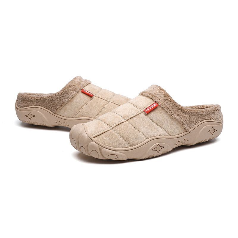 Heren Zachte Comfy Suède Antislip Warm Thuis Katoenen Pantoffels